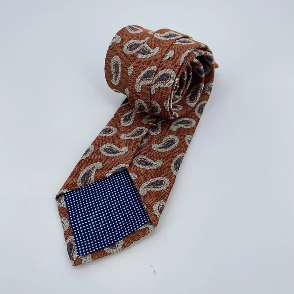 Eton Tie Mens‎ One Size Multi Paisley Silk Classic Luxury Necktie Italy Made NWT